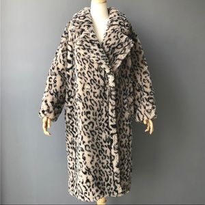 Faux Fur/ Teddy Coat in Leopard